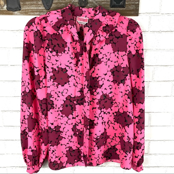 Kate Spade Bubble Dot Pussybow Blouse size XS - Picture 3 of 11